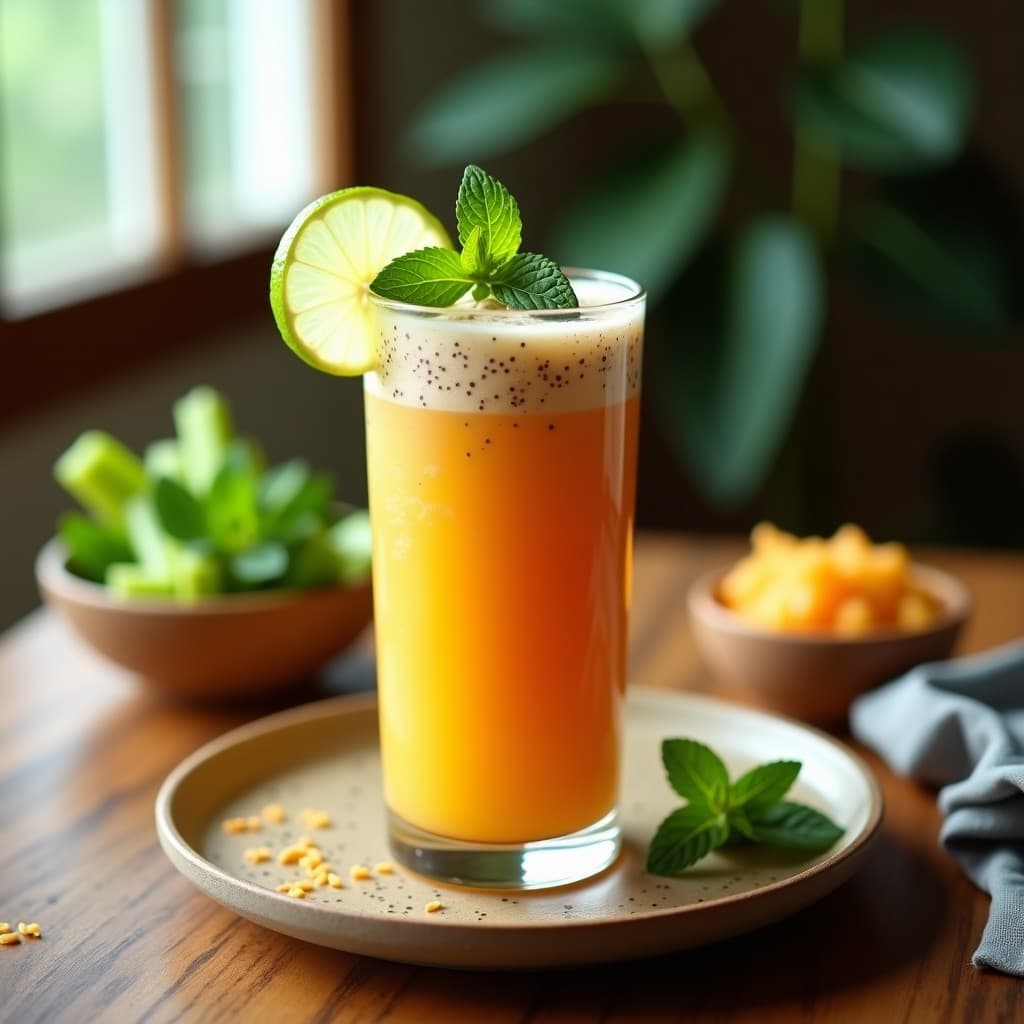 Batido de Tamarindo y Apio con Semillas de Chía: Bebida Detox de Inspiración Tailandesa