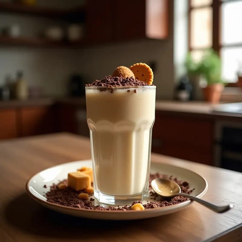 Batido de Turrón, Leche Condensada y Helado de Vainilla: Postre Navideño en Vasco