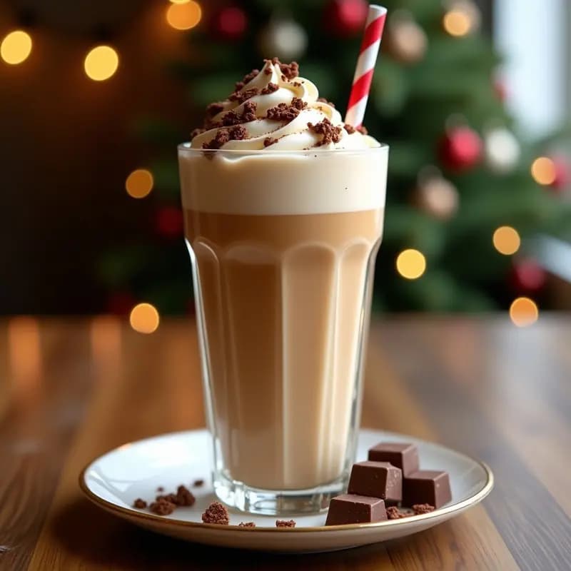 Batido de Turrón y Nata con Trozos de Chocolate: Bebida Navideña Ultra-Dulce