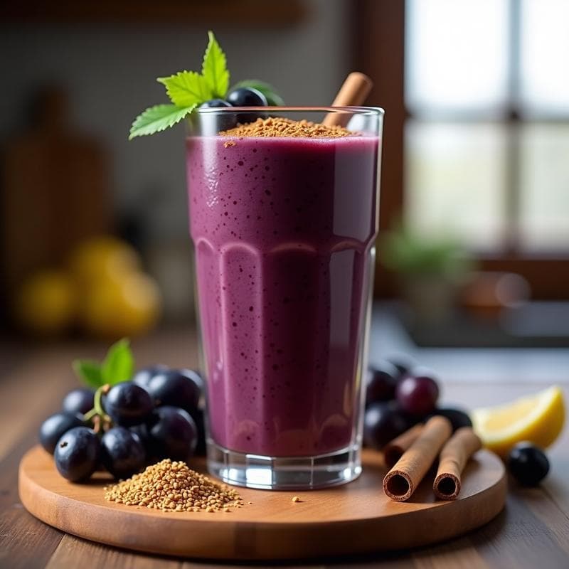 Batido de Uvas Negras y Semillas de Lino con Canela: Bebida Antioxidante para el Corazón
