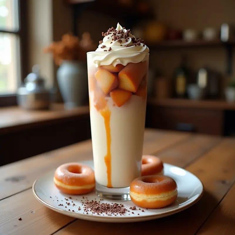 Batido de Vainilla con Trozos de Donut Glaseado y Virutas de Chocolate: El Desayuno más Dulce para Empezar el Día