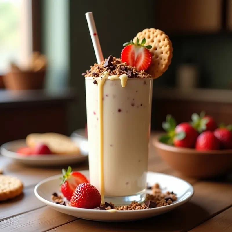 Batido de Vainilla con Galletas María, Fresas y Nata: El Clásico que Nunca Pasa de Moda