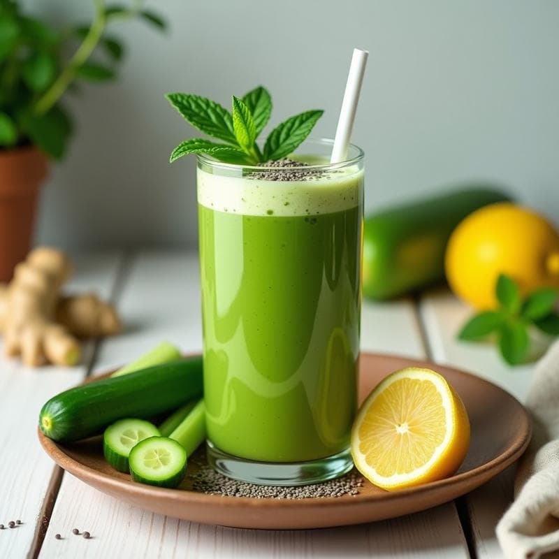 Batido Verde de Apio y Pepino con Jengibre: Bebida Detox y Alcalinizante en 5 Minutos