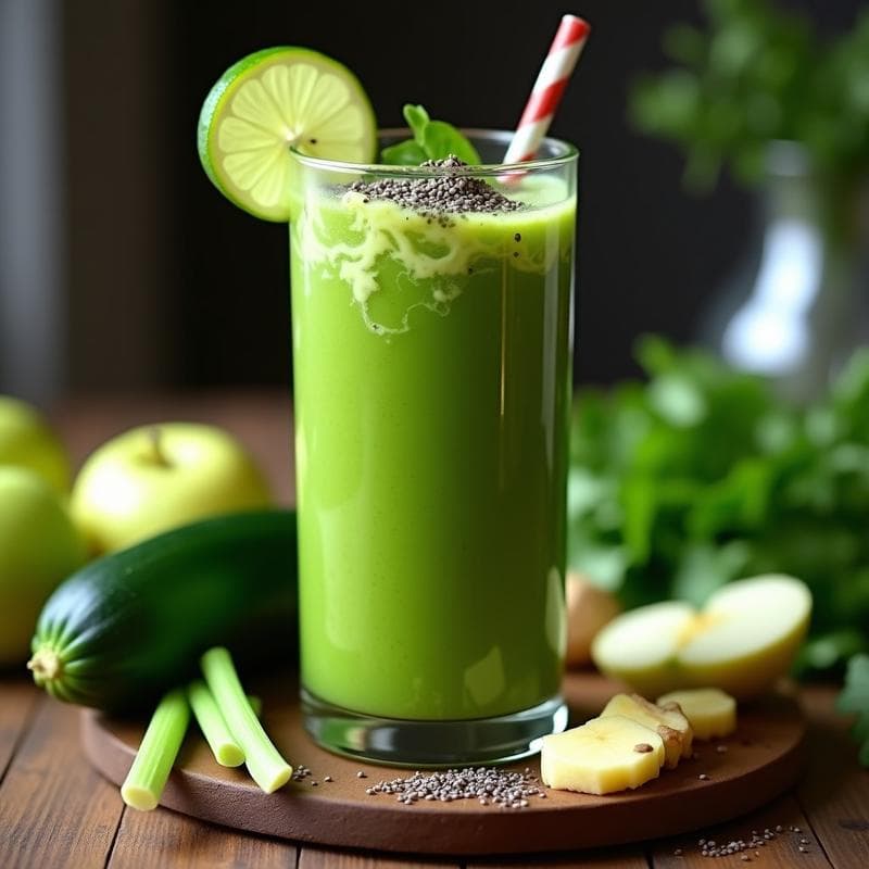 Batido Verde de Espagueti de Calabacín y Manzana: Bebida Detox Sin Azúcar
