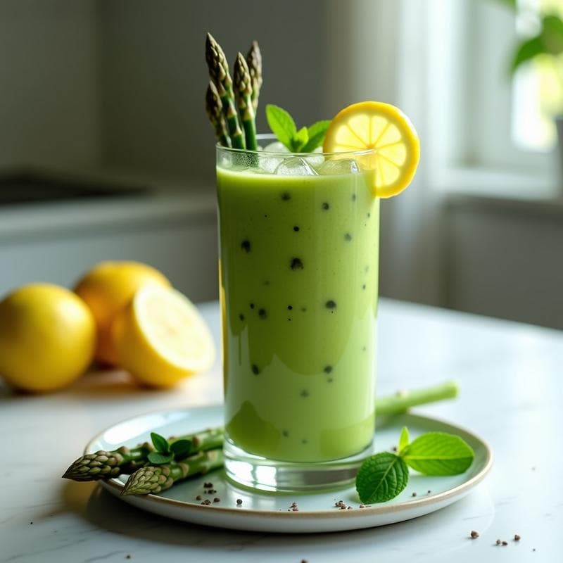Batido Verde De Espárragos Y Limón: Bebida Detox Alta En Fibra En 5 Minutos