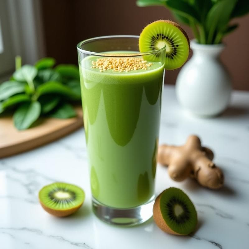 Batido Verde de Espinacas y Kiwi: Receta Detox para Quemar Grasas en la Mañana