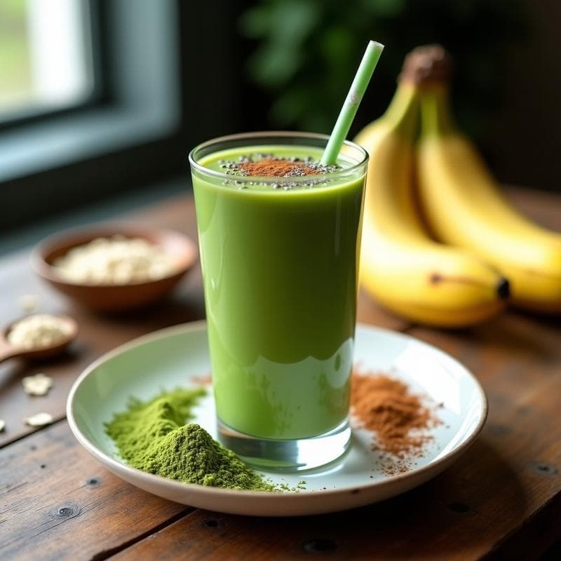 Batido Verde de Espirulina y Plátano: Bebida Energética y Detox para el Gimnasio