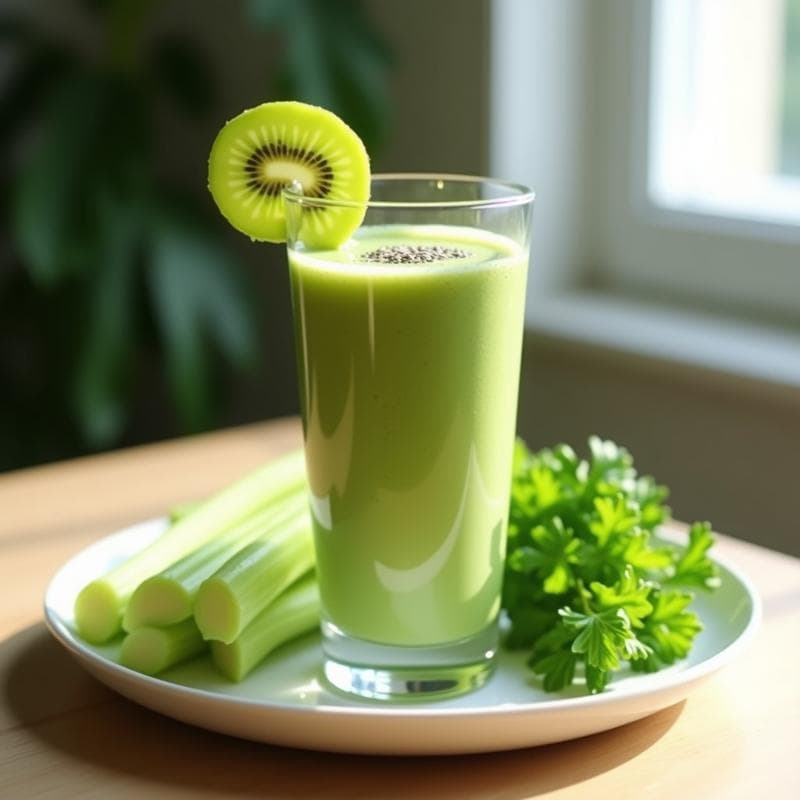Batido Verde de Kiwi y Apio: Bebida Detox y Diurética para la Mañana