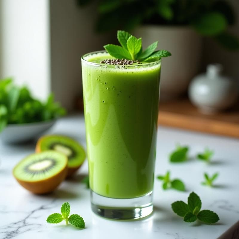 Batido Verde de Kiwi y Espirulina: Bebida Detox y Alta en Nutrientes