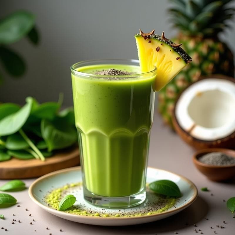 Batido Verde de Moringa y Piña: Bebida Detox Alta en Hierro