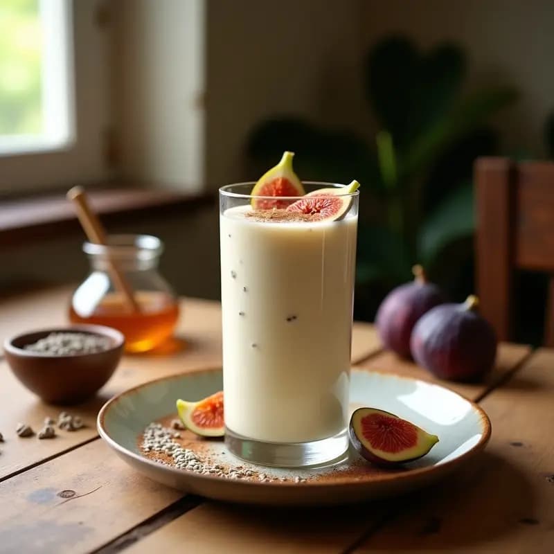 Batido de Yogur de Cabra con Higos Frescos y Semillas de Chía: Bebida Mediterránea Alta en Probióticos