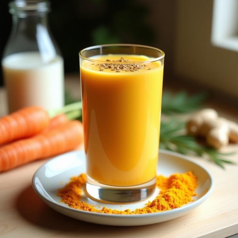 Batido de Zanahoria y Cúrcuma con Leche de Cáñamo: Bebida Antiinflamatoria Keto