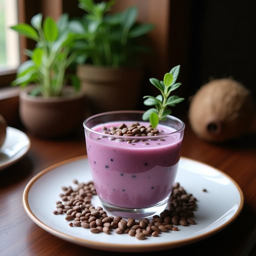 Batido de Zapote Negro y Leche de Coco con Semillas de Cardo Mariano: Bebida Detox y Hepatoprotectora