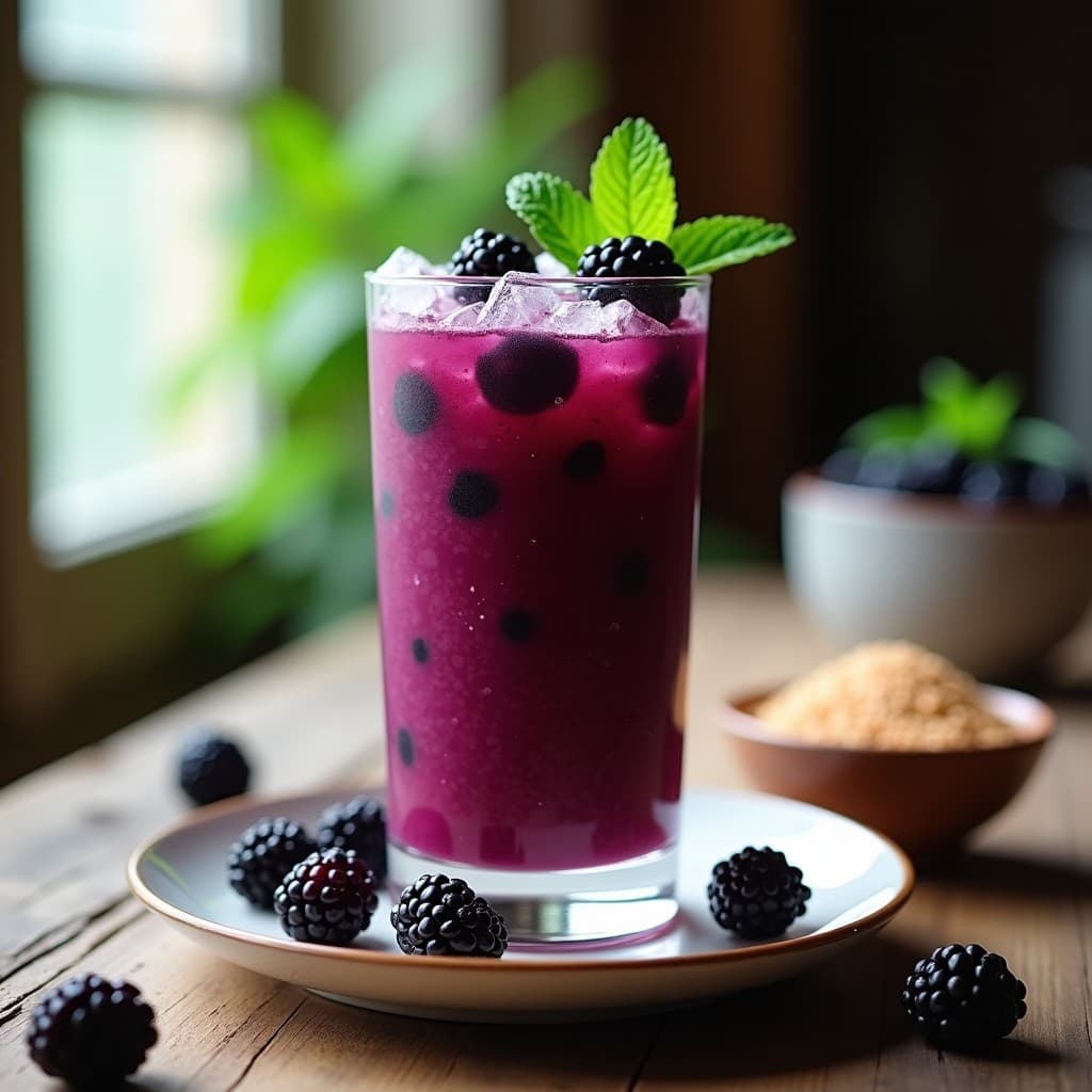 Batido de Zarzamora y Kéfir de Agua: Bebida Probiótica Detox Refrescante