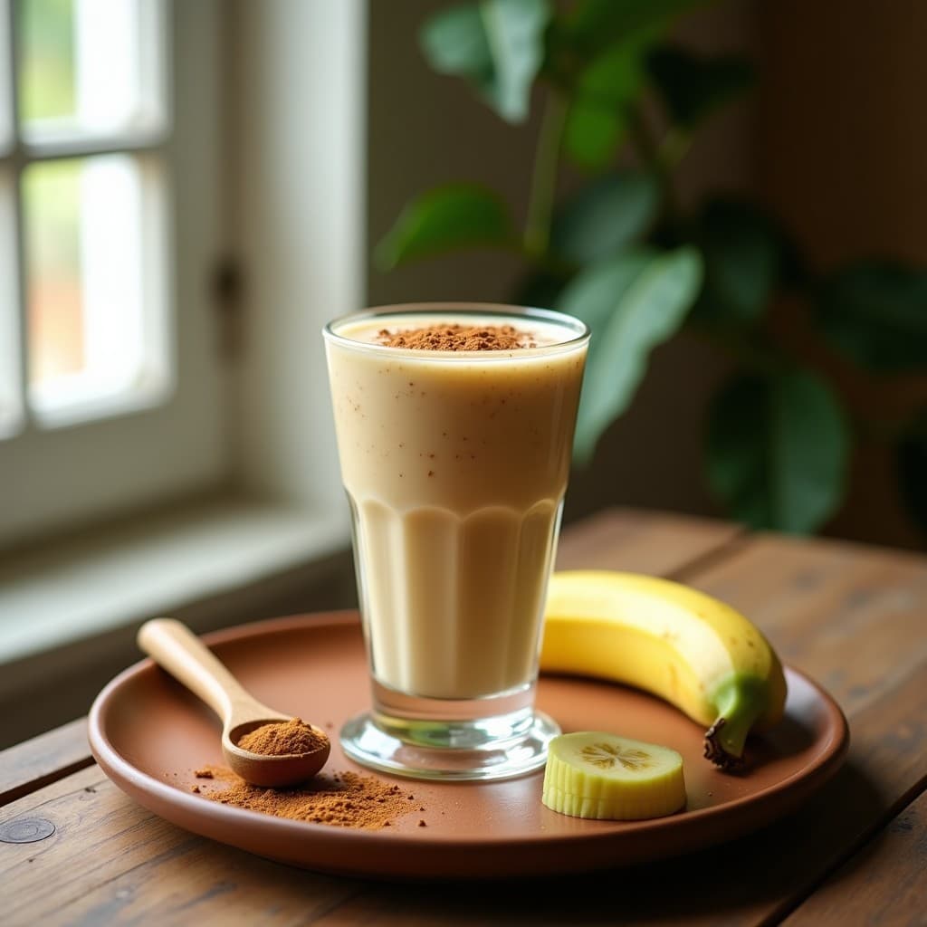 Batido de Zarzaparrilla y Plátano Macho: Bebida Energética Pre-Entreno Sin Café