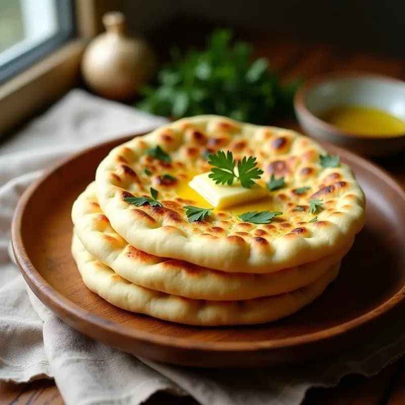 Bazlama Turco con Ajo y Perejil: Pan Plano en 20 Minutos Sin Horno