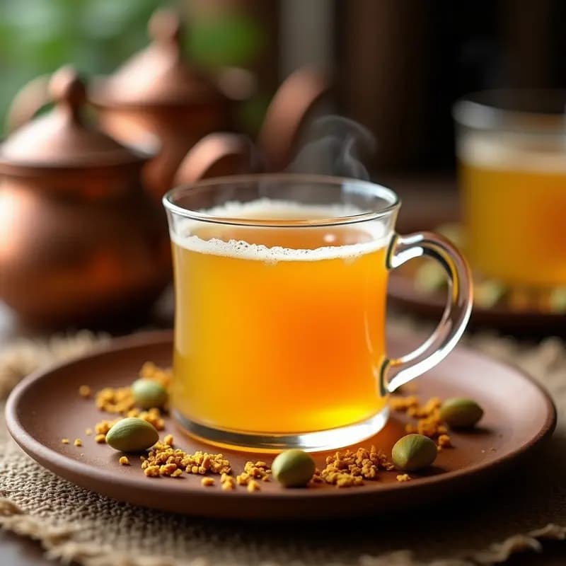 Beba de Azafrán con Cardamomo y Leche de Almendras: Bebida Iraní Reconfortante y Sin Cafeína