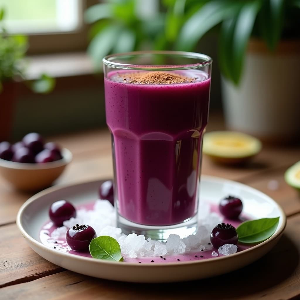 Bebida de Açaí y Guaraná con Leche de Almendras: Energía Brasileña Antioxidante en 5 Minutos