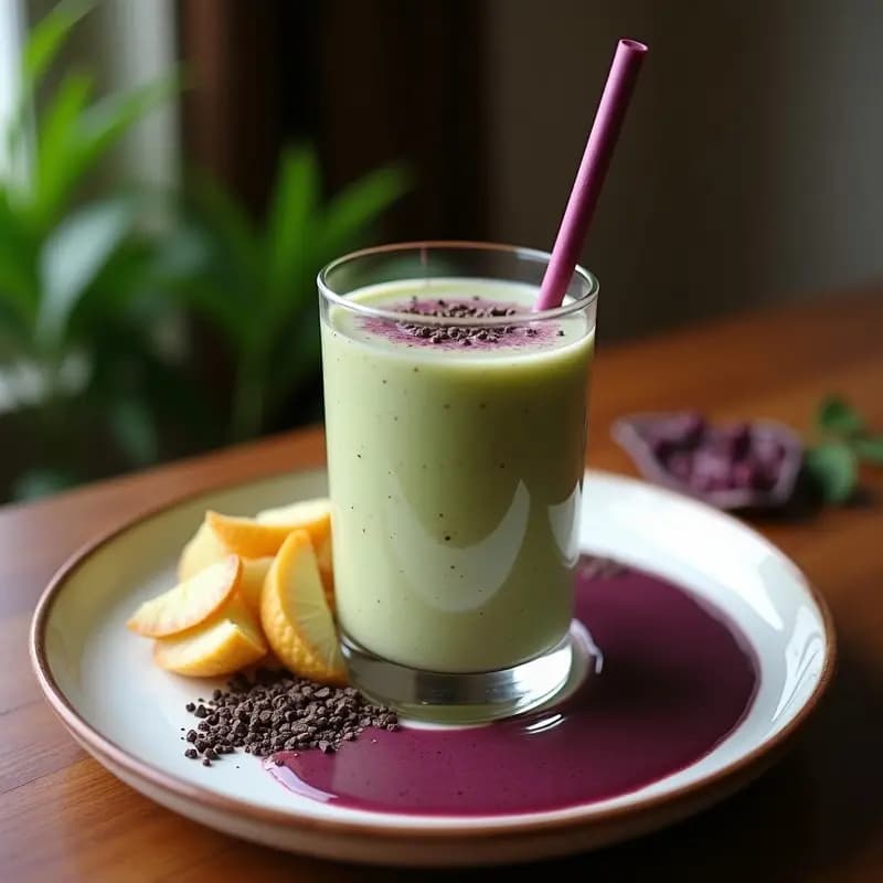 Bebida de Açaí y Moringa con Leche de Coco: Smoothie Brasileño Detox