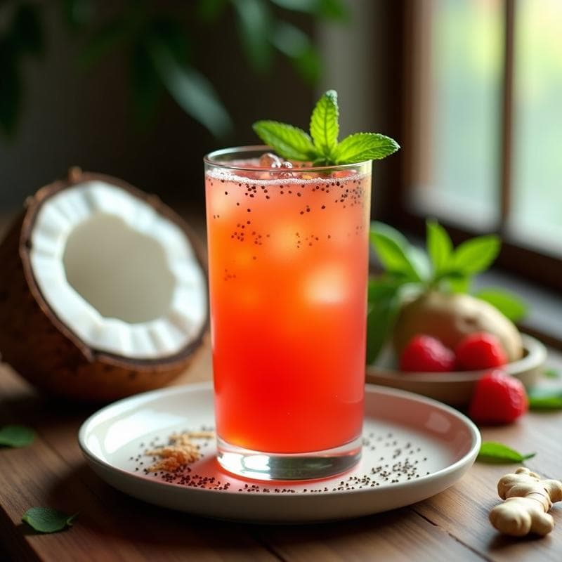 Bebida de Acerola y Jengibre: Refresco Brasileño Antioxidante en 5 Minutos