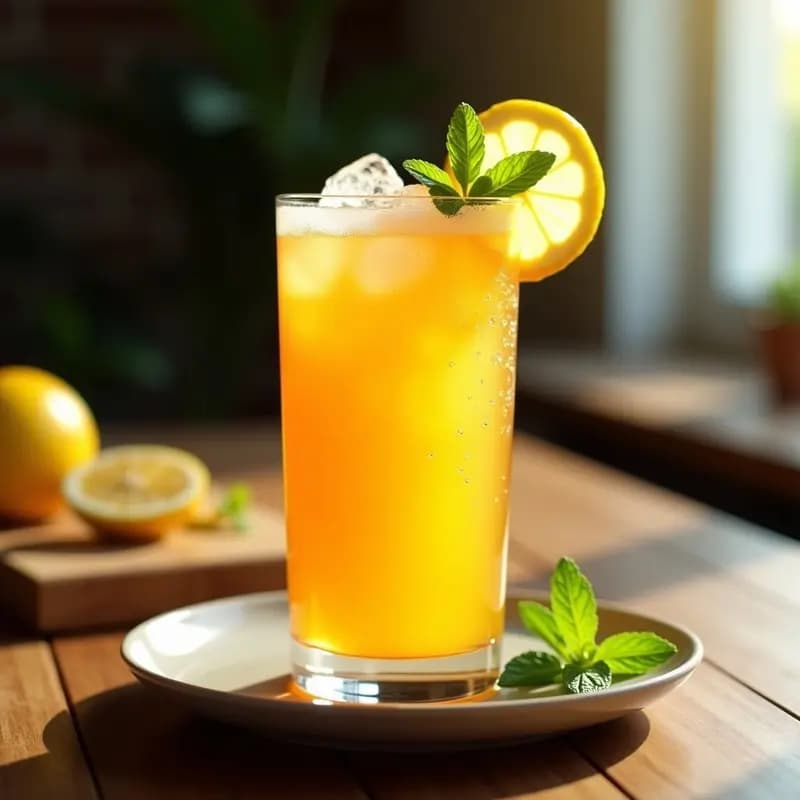 Bebida de Acerola y Maracuyá con Burbujas de Limón: Refresco Brasileiro Natural
