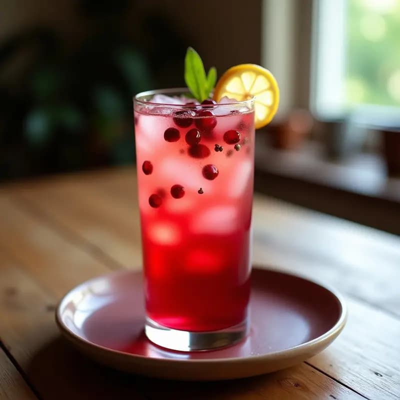 Bebida de Alejandría con Granados y Flores de Hibisco: Té Frío Egipcio Antioxidante