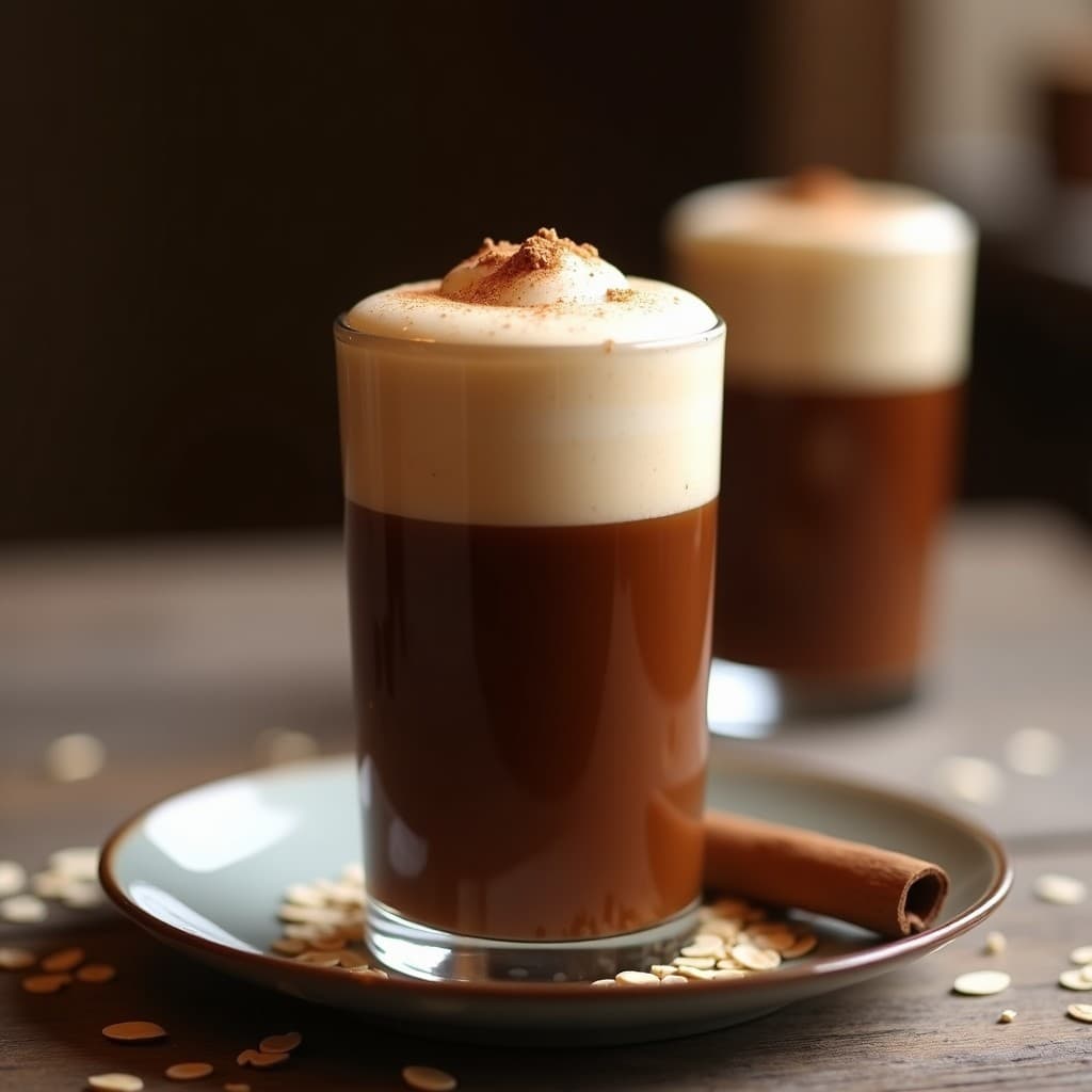 Bebida de Algarroba y Canela con Espuma de Avena: Receta Española Sin Azúcar y Reconfortante