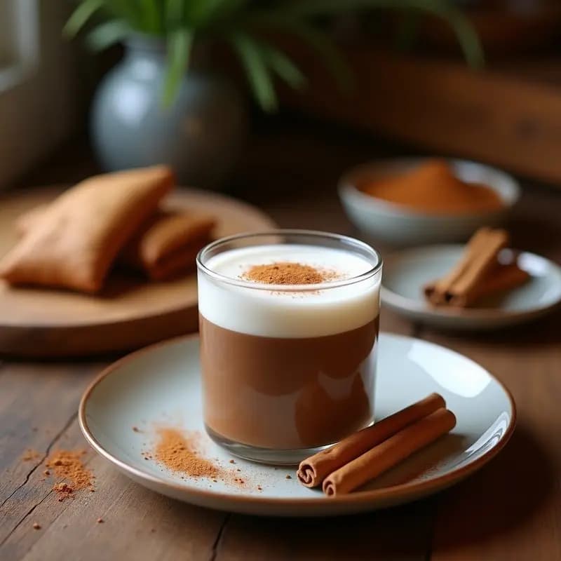 Bebida de Algarroba y Canela con Leche de Coco: Golden Latte Sudanés Sin Cafeína
