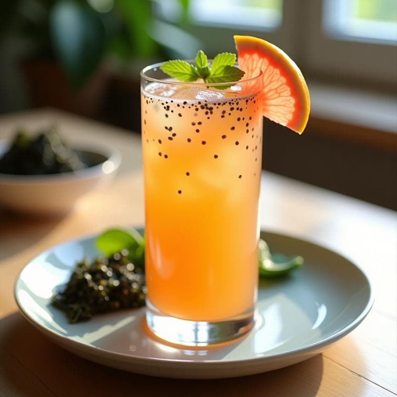 Bebida de Algas y Jengibre con Zumo de Pomelo: Detox Energizante Sin Azúcar