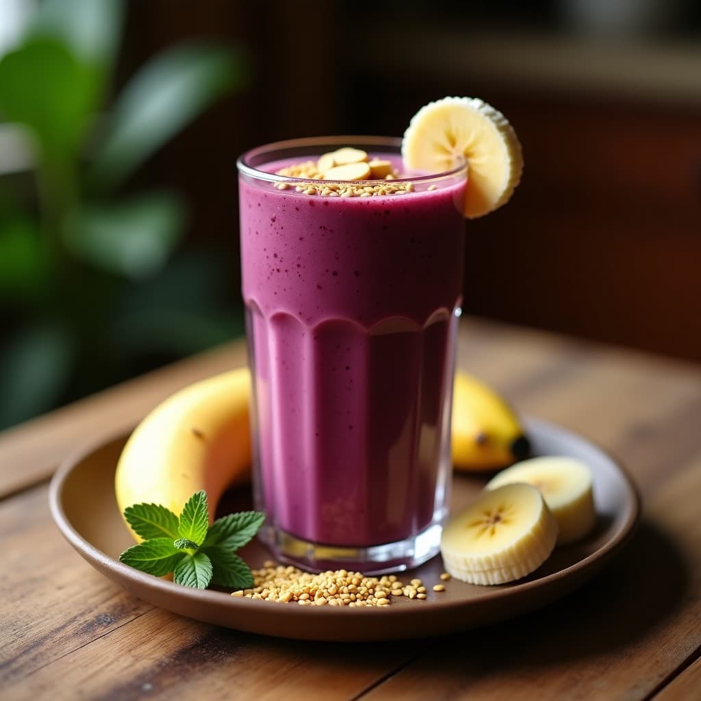 Bebida de Almendras y Açaí con Toque de Cardamomo: Smoothie Detox Brasileiro