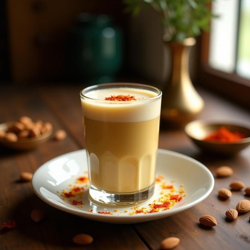 Bebida de Almendras y Cardamomo con Toque de Azafrán: Latte Indio Sin Lactosa