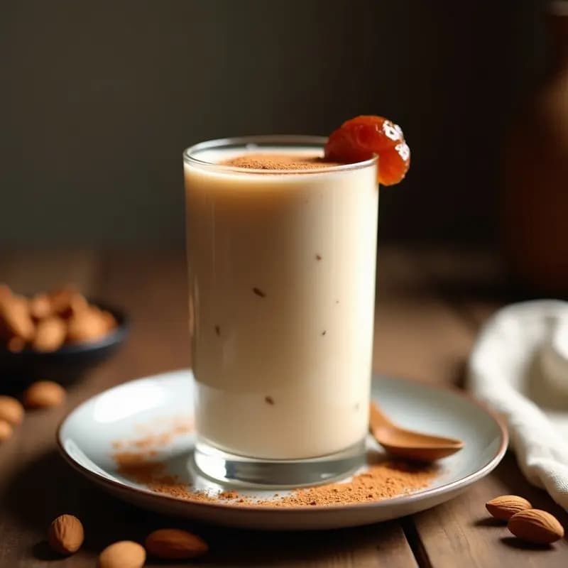 Bebida de Almendras y Dátiles con Canela: Batido Energético de Oriente Medio Sin Lácteos