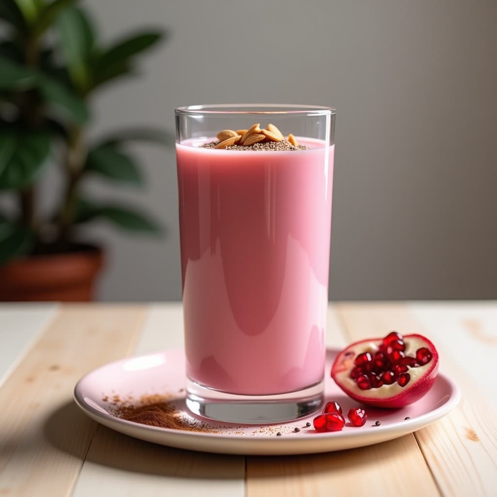 Bebida de Almendras y Zumo de Granada: Batido Antioxidante Sin Lácteos