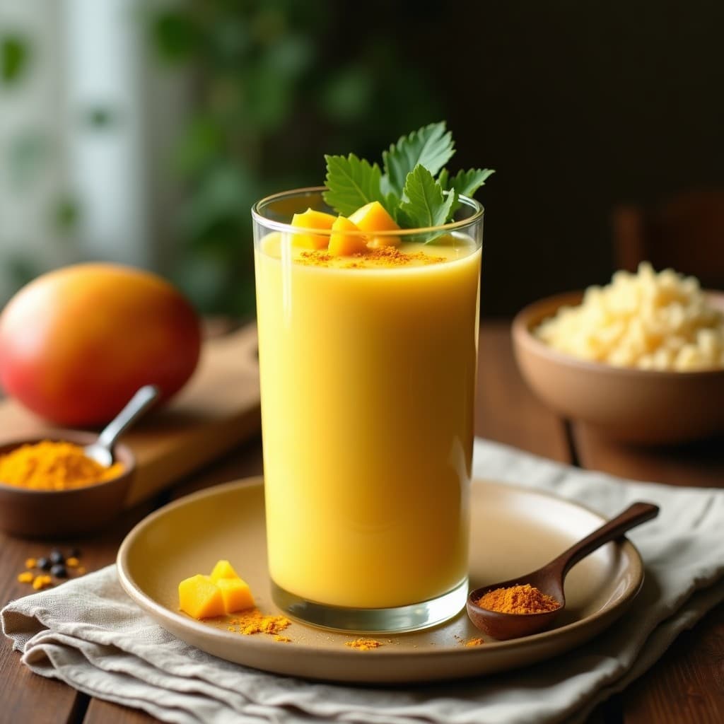 Bebida de Rice Milk Fermentado con Mango y Cúrcuma: Receta India Probiótica y Sin Lactosa