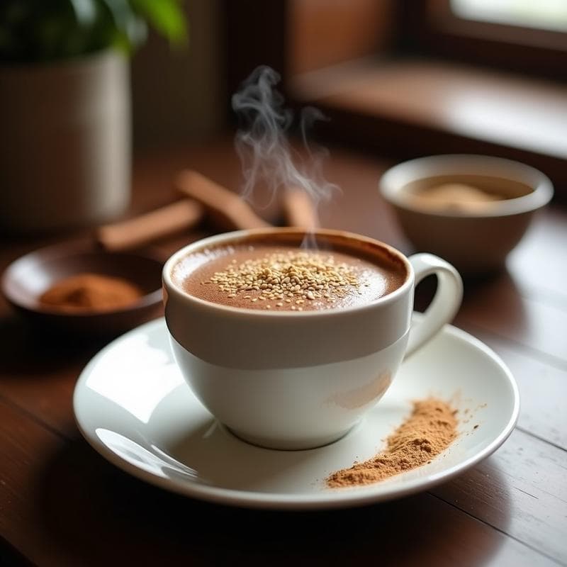 Bebida de Avena y Cacao con Especias: Latte Vegano Sin Azúcar para Dormir Mejor