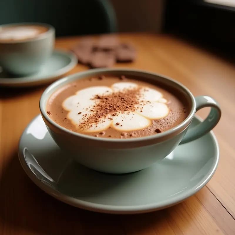 Bebida de Avena y Cacao con Espuma de Aquafaba: Latte Vegano Sin Cafeína