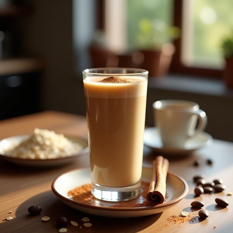 Bebida de Avena con Canela y Café: Batido Energizante para Desayuno o Merienda