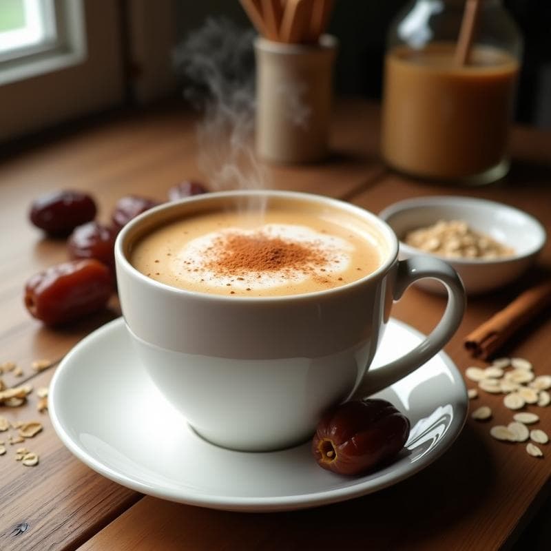 Bebida de Avena y Canela con Infusión de Dátiles: Latte Energético Sin Cafeína