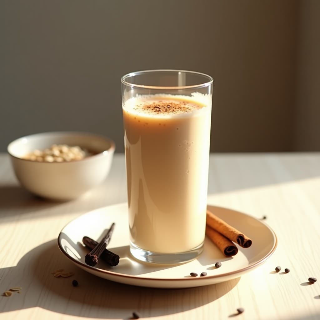 Bebida de Avena y Canela con Infusión de Vainilla: Batido Energético Sin Lactosa