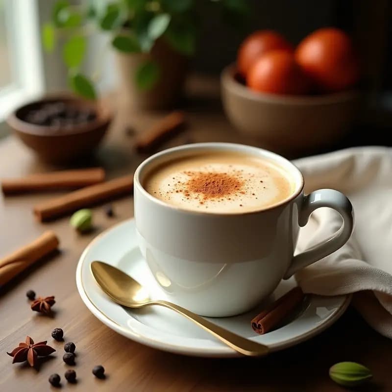Bebida de Avena con Cardamomo y Canela: Café Chai Vegano para el Desayuno