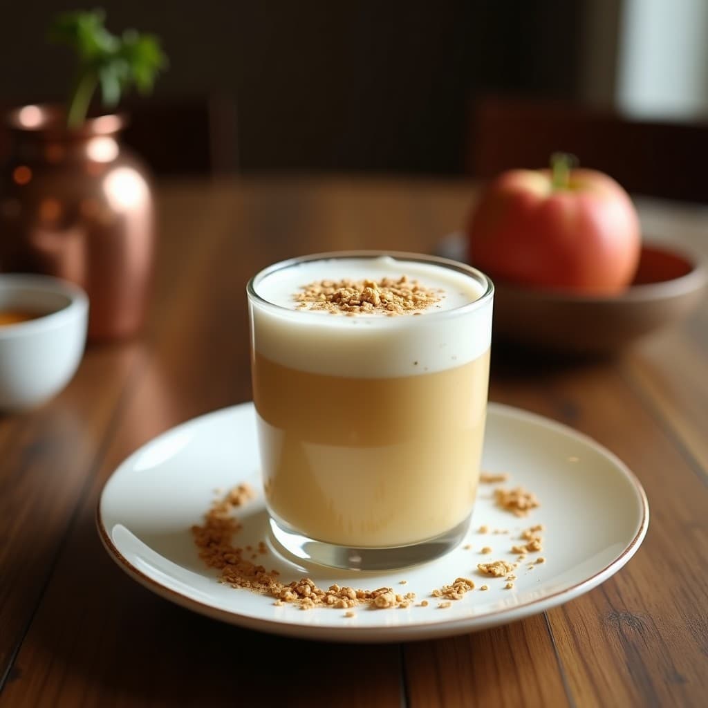 Bebida de Avena y Cardamomo con Espuma de Coco: Café Latte Ayurvédico