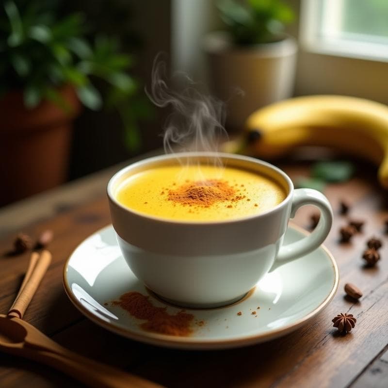 Bebida de Avena y Cúrcuma con Pimienta de Jamaica: Golden Latte Caribeño en 5 Minutos