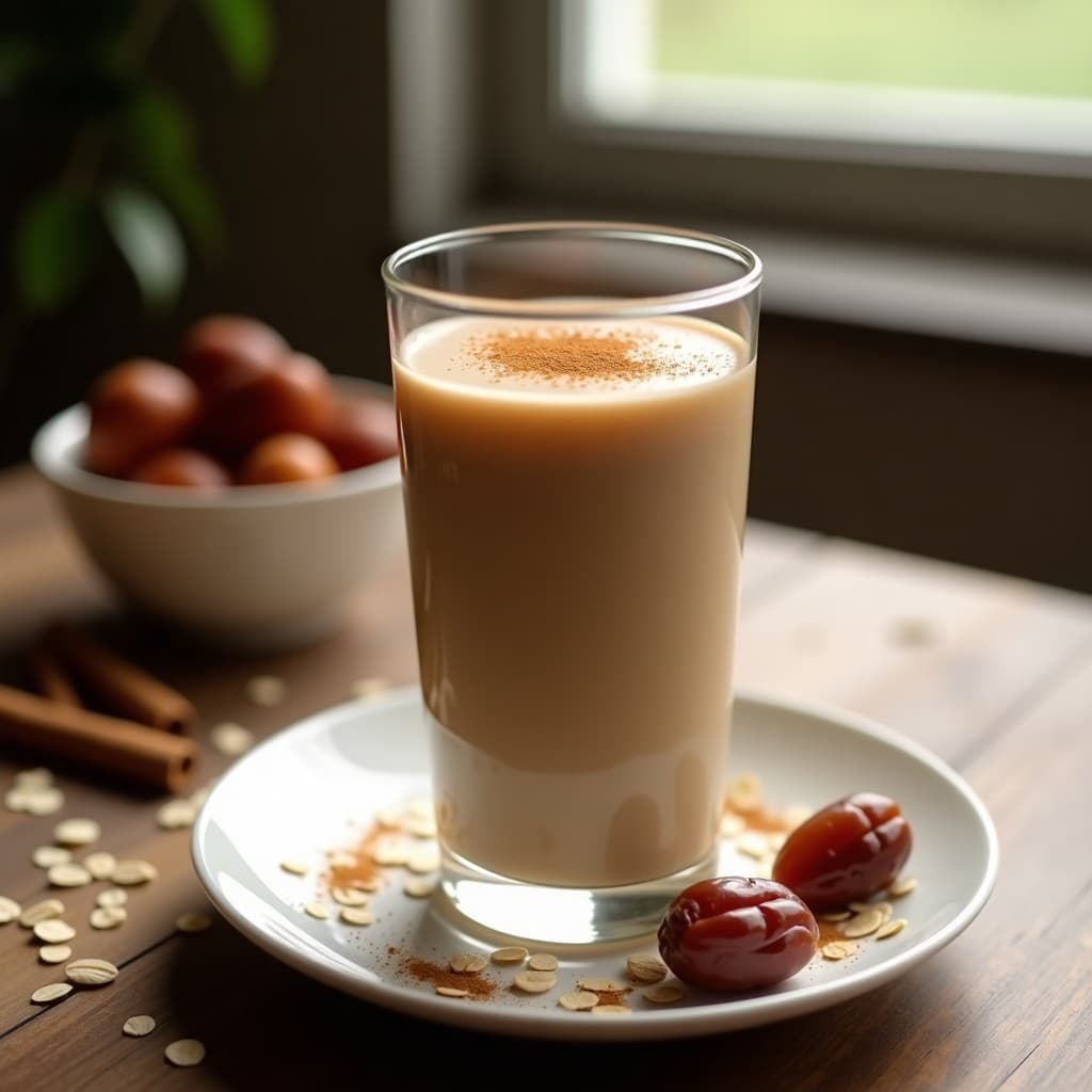 Bebida de Avena y Dátiles con Canela: Horchata Vegana y Sin Azúcar para el Desayuno