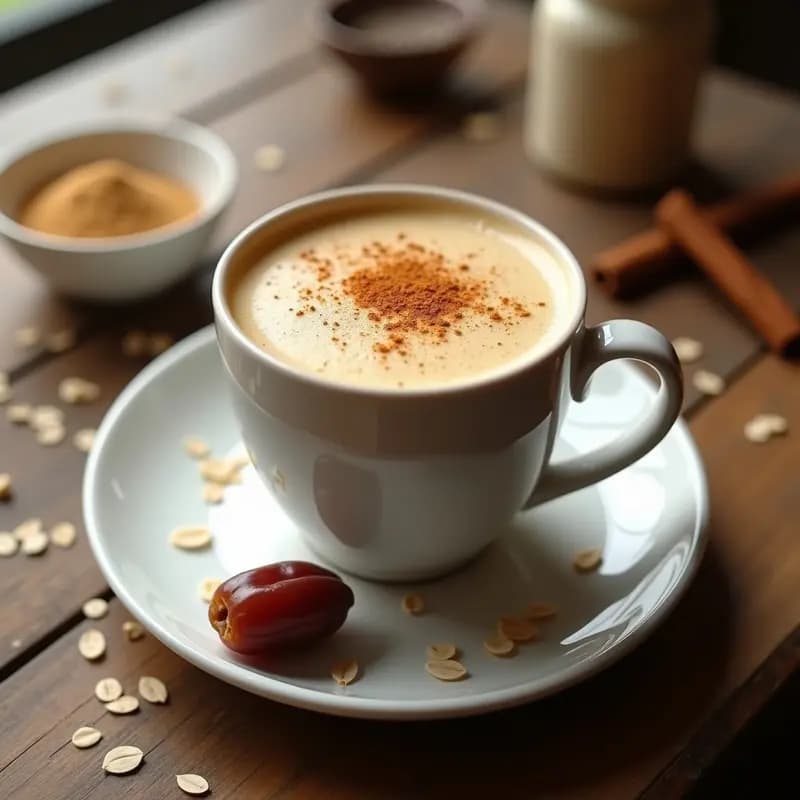 Bebida de Avena Dorada con Especias Chai y Dátiles: Latte Vegano Energizante