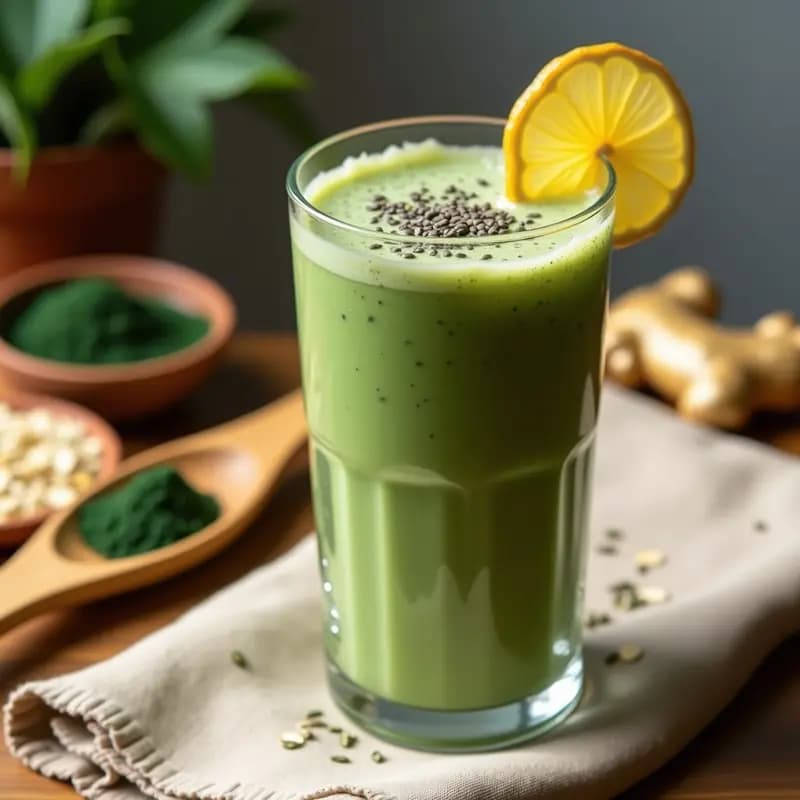 Bebida de Avena y Espirulina con Jengibre: Batido energético peruano para deportistas
