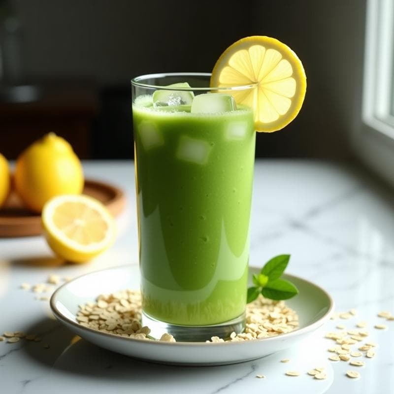 Bebida de Avena y Espirulina con Zumo de Limón: Energizante Natural Sin Cafeína