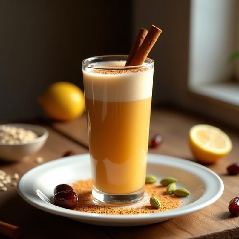 Bebida de Avena Fermentada con Canela y Cardamomo: Probiótica y Sin Cafeína
