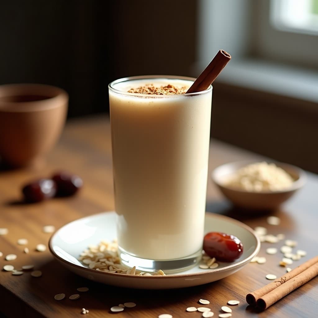 Bebida de Avena Fermentada con Canela y Vainilla: Batido Probiótico Vegano