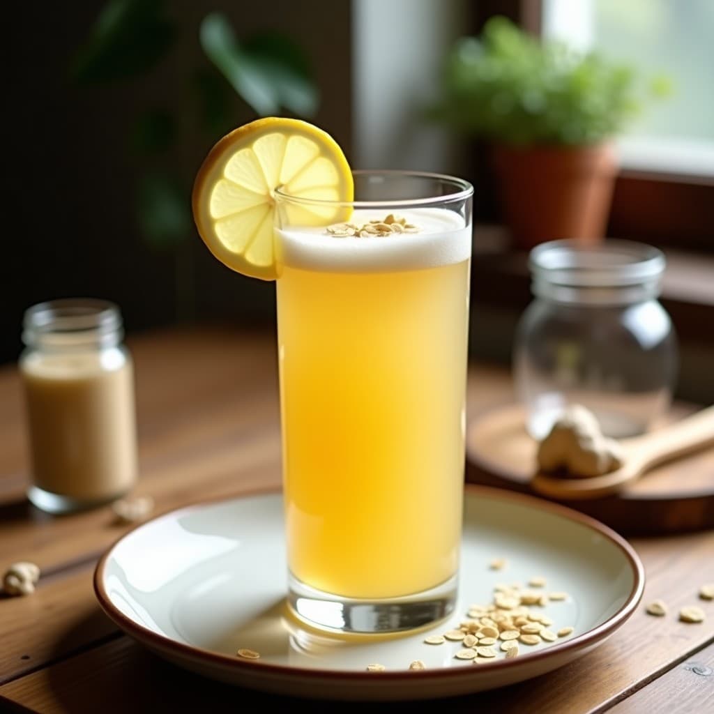 Bebida de Avena Fermentada con Jengibre y Limón: Receta Probiótica y Energizante Sin Lactosa