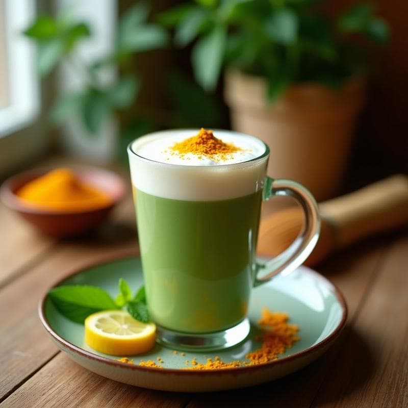 Bebida de Avena con Matcha y Jengibre: Latte Vegano Antiinflamatorio y Energizante